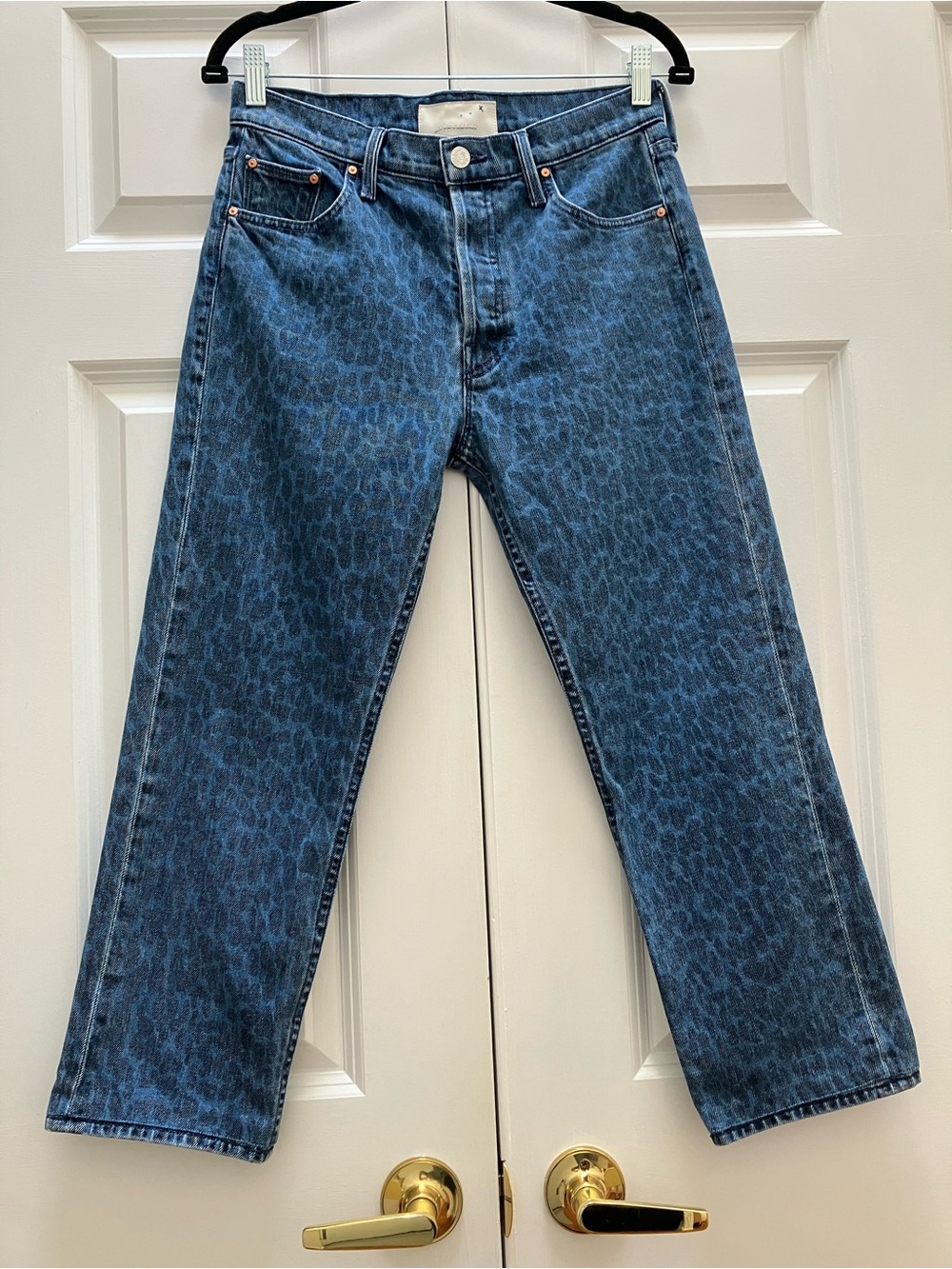 Mother Superior Tomcat Ankle Sinister Leopard Print Jeans Denim Cropped size 28
